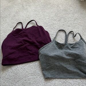 Stori set of 2 Crop Tank Brami Set in Plum and Heather Gray